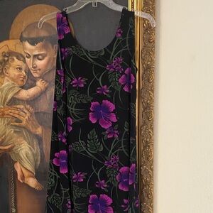 Floral Black and Purple Dress